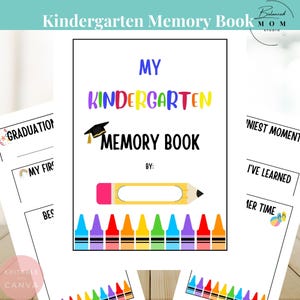 Kindergarten Memory Book | Kids Keepsake Journal | End Of Year Album | School Memory Book |Memory Book Handprint Art |Kids Keepsake Craft