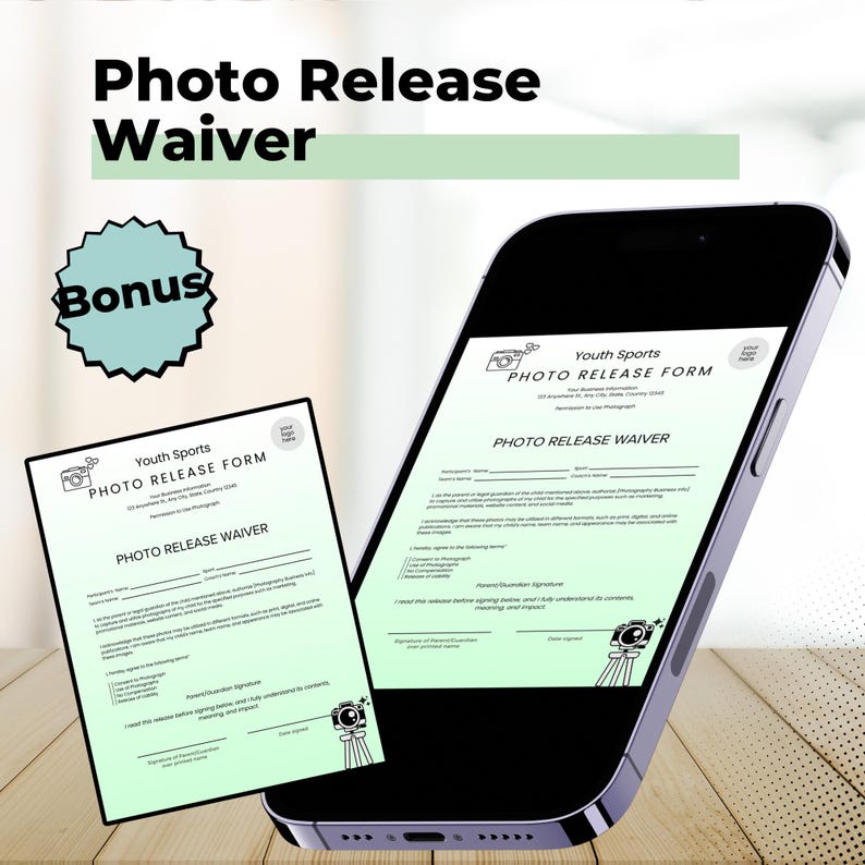 Sports Photography Order Form Template: Customizable Canva Form (Digital Download) image 8