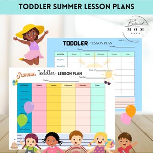 Summer Toddler Lesson Plan Template |Canva Editable| Homeschool Printable| Homeschool Teacher Planner| Bonus Dot Markers Printable s