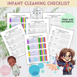 Infant Cleaning Checklist for Childcare| Editable PDF and Canva Template Included| Cleaning Schedule for Daycares| Daily Cleaning Tasks