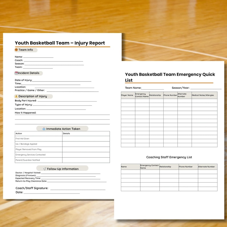 Youth Basketball Coach Binder | 20 Pages + 5 Bonus Pages| Printable PDF ...