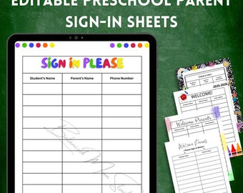 Back to School Sign-In Sheets Bundle: Editable Teacher Forms (Digital Download)