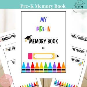 Pre-K Memory Book Handprint Art | Homeschool Resource| First Day Of School| Last Day of School |At Home Daycare Printable| Editable Template