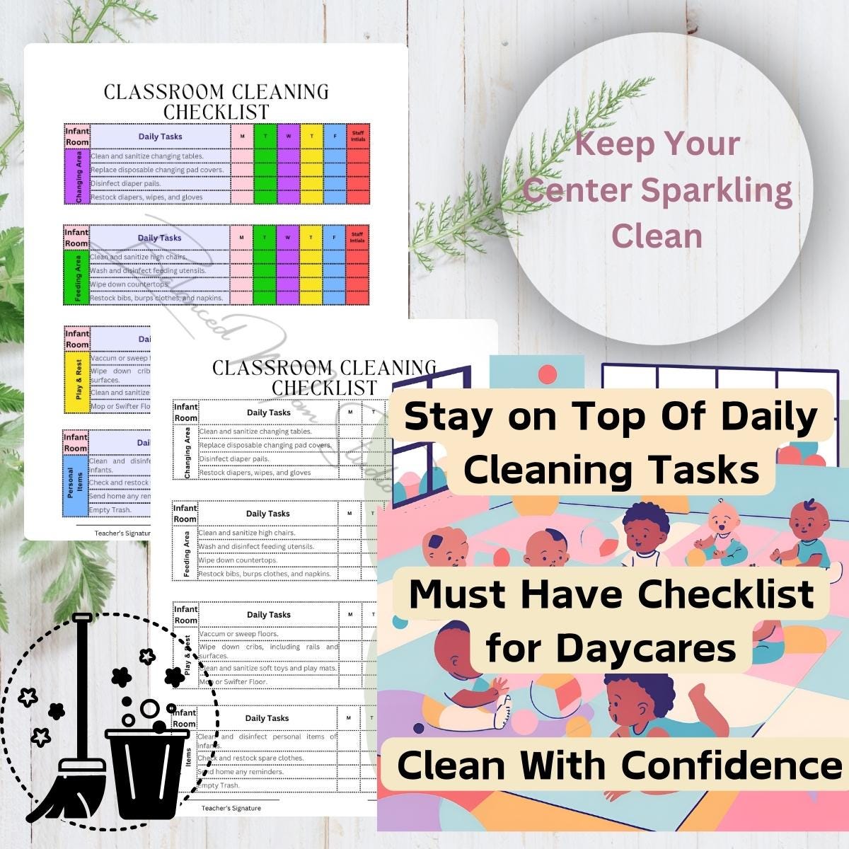 Infant Cleaning Checklist for Childcare| Editable PDF and Canva ...