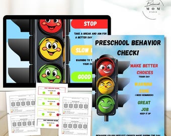 Traffic Light Behavior Chart: Classroom Management Printable (PDF & Canva Template