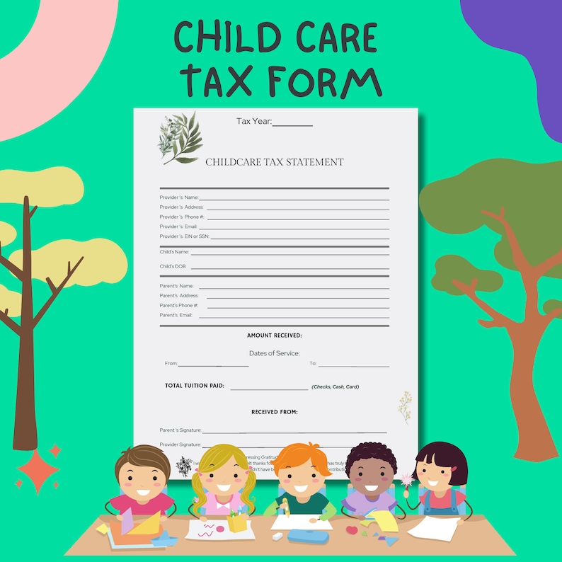 Childcare Tax Statement Daycare Owners Printable Preschool Forms In