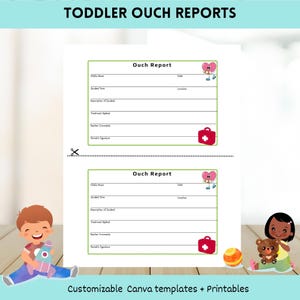 Childcare Incident Report Bundle: Editable Ouch Report Forms (printable ...
