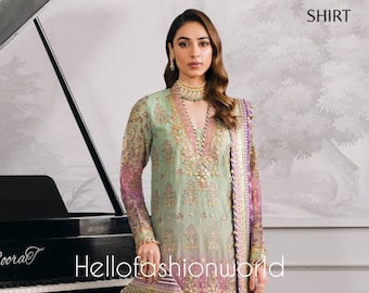 Designer pakistanais salwar kameez avec dupatta, ensemble de costume kurti prêt à porter, robe de mariée pour femme, robe de couleur milti, vêtements ethniques