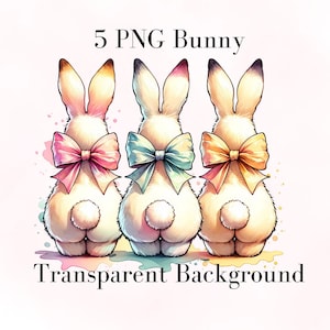 5 PNG aquarel drie paashaas konten sublimatie png digitale download PNG ontwerp paasafdrukken sublimatie paasambachten pasen png