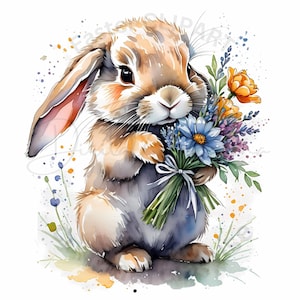 Conejito de Pascua 12 JPG de alta calidad, imágenes prediseñadas de Pascua, imágenes prediseñadas de primavera, descarga digital, libro de chatarra, papel digital, impresiones digitales, diario basura