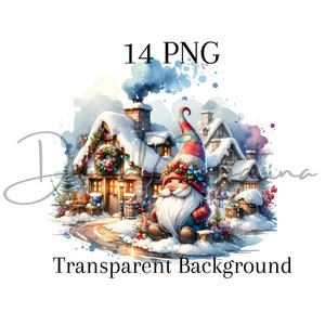 Weihnachtswichtel Haus Clipart 14 PNG Frohe Weihnachten Gnome Png Digital Download Karte machen digitales Papier Handwerk Weihnachten Clipart Gonk Gnome