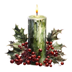 Weihnachtskerze Clipart 11 hochwertige JPGs, Frohe Weihnachten, digitaler Download, Kartenherstellung, digitale Papiermodelle, Weihnachtsschnittdateien