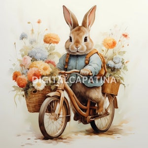 Conejito de Pascua 15 JPG de alta calidad, imágenes prediseñadas de Pascua, imágenes prediseñadas de primavera, descarga digital, libro de chatarra, papel digital, impresiones digitales, diario basura