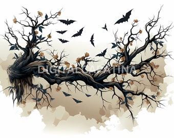 Halloween Bats Clipart 12 High Quality JPGs, Digital Download, Digital Planner, Junk Journaling, Commercial Use, Watercolor Painting