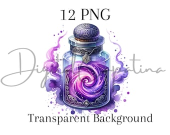 Halloween Jar Cliparts 12 PNG Digital Download Halloween PNG Mixed Media Digital Paper Craft Autumn Sublimation Designs Mason Jar PNG Prints