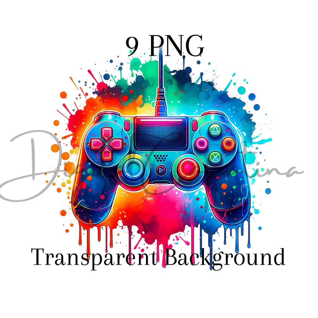 Game Controller Clipart 9 PNG Childrens Clipart Digital Download Mixed ...