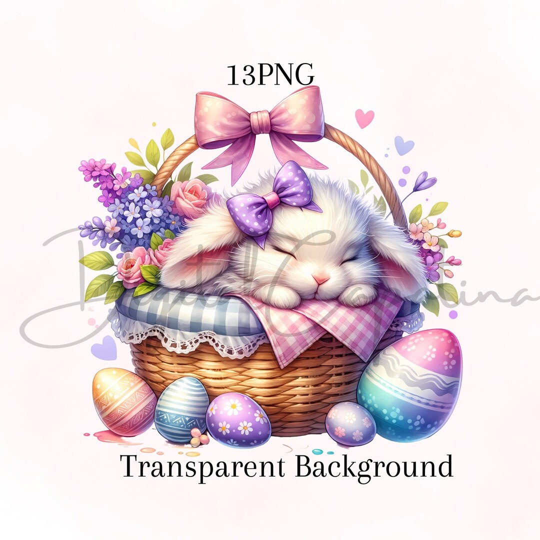 Watercolor Easter Bunny Clipart 13 PNG Spring Clipart Digital Download ...
