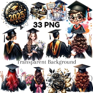 Akwarela Graduation Clipart PNG Pobieranie Cyfrowe | Kwiatowy Grad Clipart PNG Dyplom Sublimacji PNG | Mieszane Media Projekt Czapki Graduacyjnej