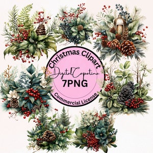 Clipart Noël, PNG, téléchargement numérique, licence commerciale, faire-part numérique, journal indésirable, impressions numériques, scrapbooking, clipart numérique