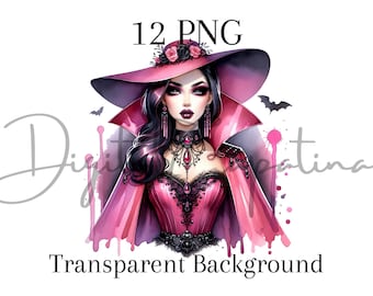 Clipart di bambole di Halloween 12 PNG Halloween Png Artwork Download digitale Tecnica mista Scrapbooking digitale Sublimazione Junk Journal Artigianato digitale