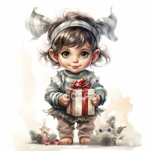Kerst clipart 9 hoge kwaliteit JPG's, digitale download, commercieel gebruik, kaart maken, digitaal papier ambacht, vrolijk kerstfeest