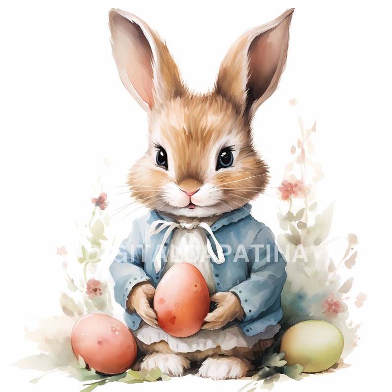 Easter Bunny Clipart Digital Download