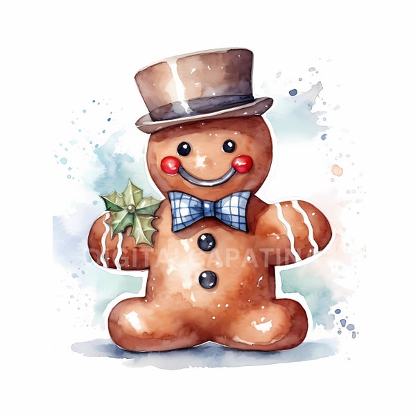 Gingerbread Man Clipart 11 High Quality JPGs, Merry Christmas, Digital Download, Card Making, Digital Paper Craft,Christmas Cut Files