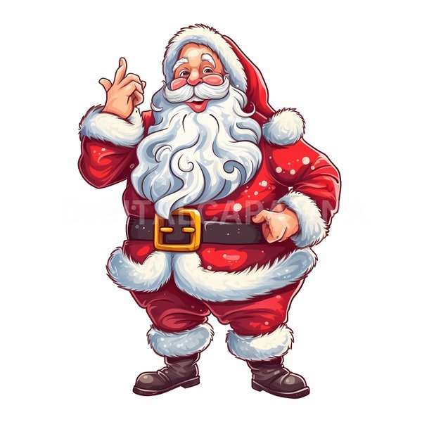 Santa Clipart 17 High Quality JPGs, Merry Christmas, Digital Download, Card Making, Digital Paper Craft, Christmas Clipart, Junk Journal