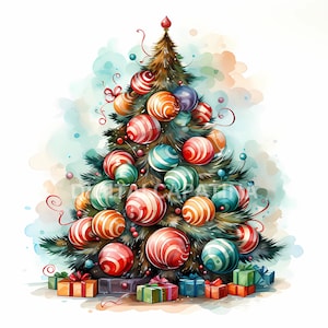 Pacchetto clipart albero di Natale 13 JPG di alta qualità, Buon Natale, Download digitale, Creazione di cartoline, Mestiere con la carta digitale, File tagliati di Natale