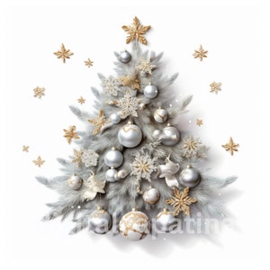 Clipart albero di Natale 10 JPG di alta qualità, Buon Natale, Download digitale, Creazione di cartoline, Mestiere con la carta digitale, File tagliati di Natale