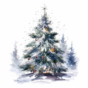 Christmas Tree Clipart Bundle 10 High Quality Jpgs, Merry Christmas ...