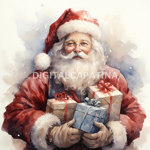 Santa Clipart 12 JPG di alta qualità, Buon Natale, Download digitale, Creazione di cartoline, Mestiere di carta digitale, Clipart di Natale, Licenza commerciale