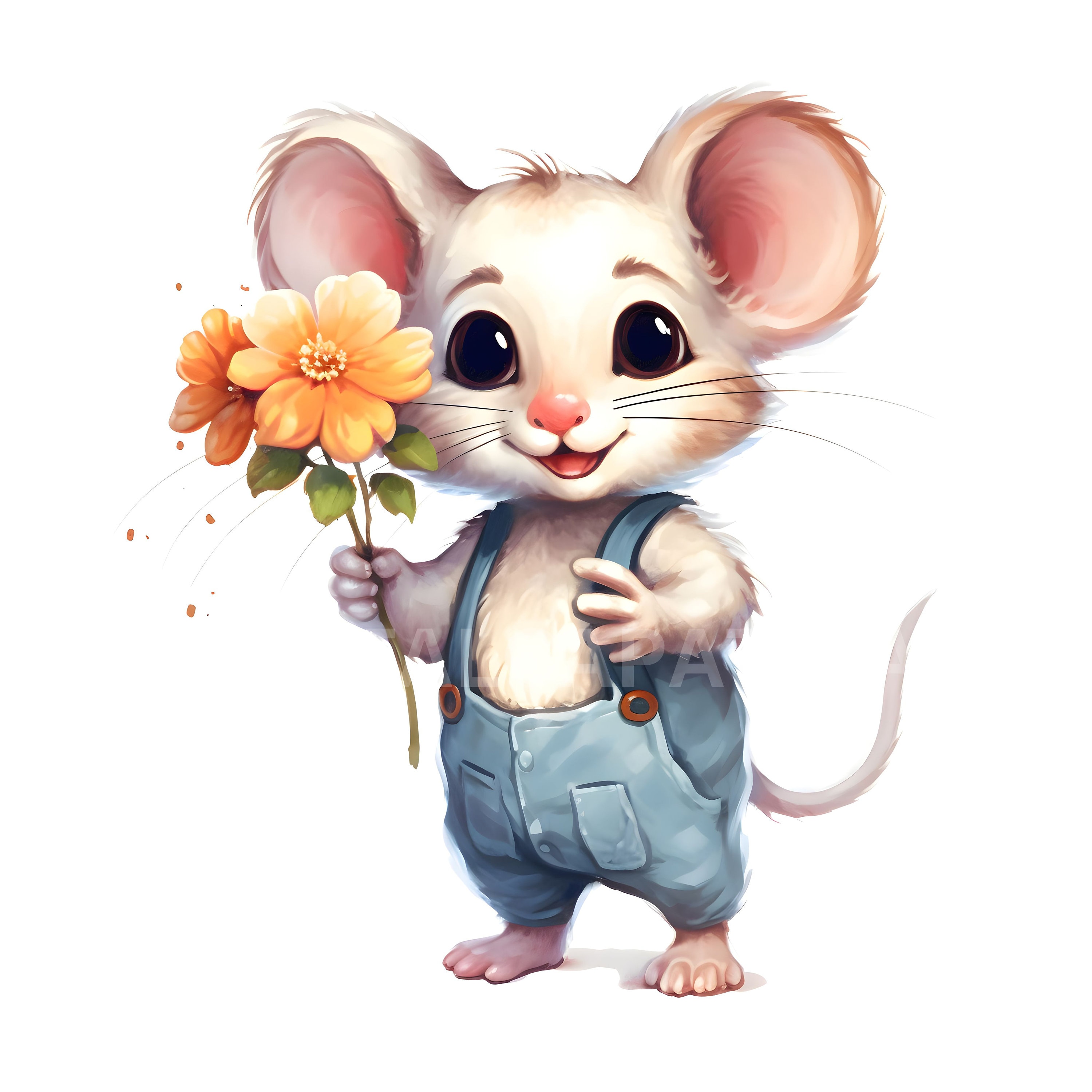 Mouse With Flower Clipart 15 High Quality Jpgs Mouse Clipart Etsy