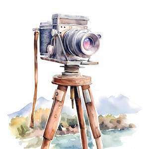 Camera Clipart 14 hoge kwaliteit JPG's, digitale download, vintage fotografie, digitale planner, journaling, kaart maken