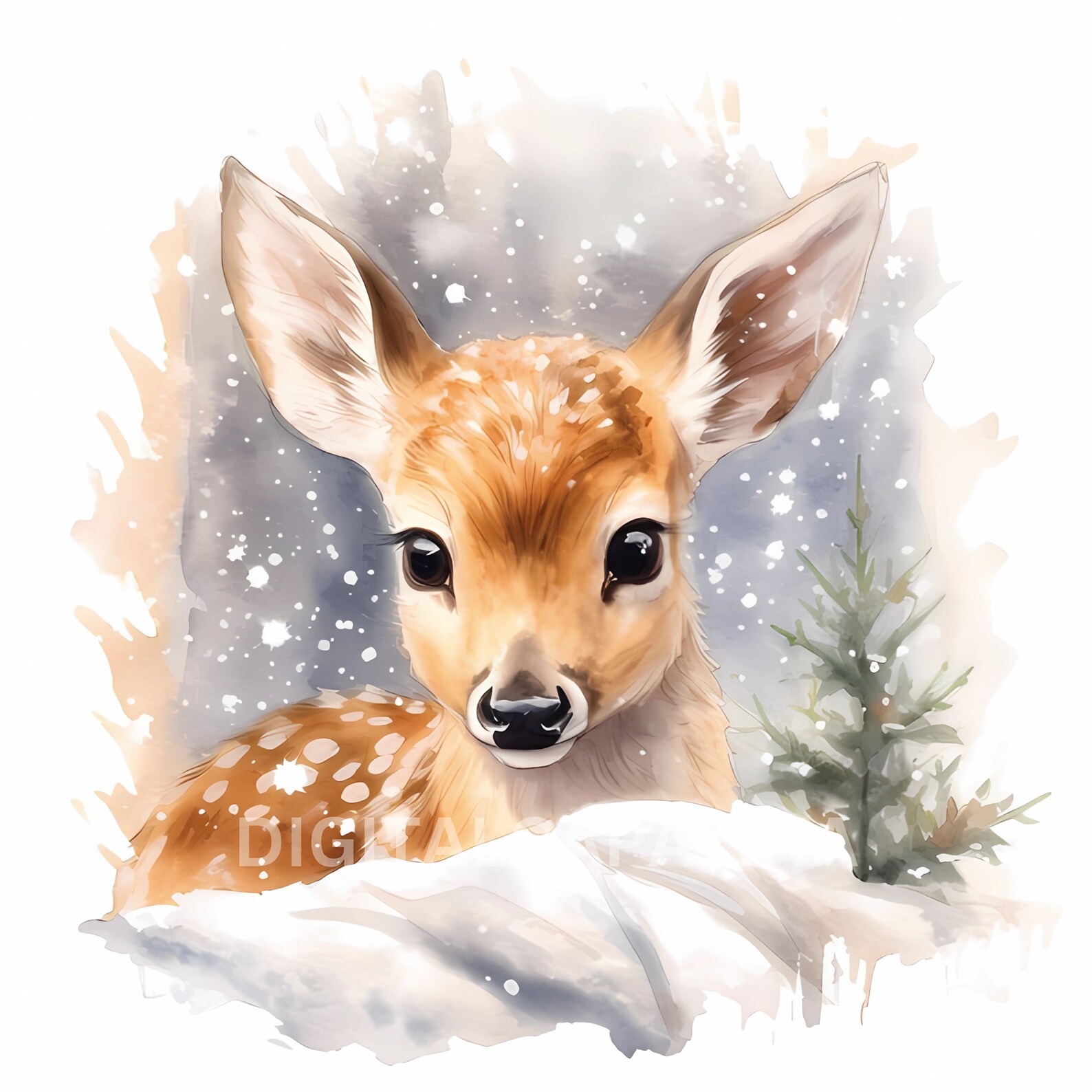 Cute Fawn Clipart 10 High Quality Jpgs Digital Download - Etsy UK