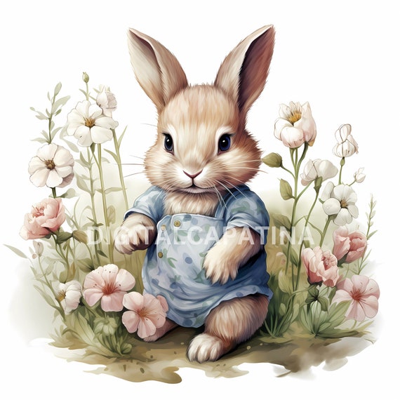 Easter Bunny 13 High Quality Jpgs, Easter Clipart, Spring