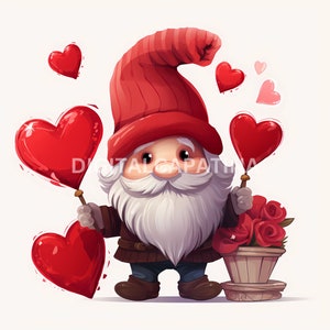 Valentine Gnome Clipart 11 Jpgs High Quality, Valentine Clipart ...