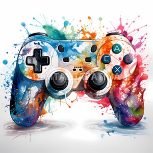 Clipart de controlador de jogo clipart infantil, 18 JPGs de alta qualidade, download digital, criação de cartões, mídia mista, artesanato em papel digital