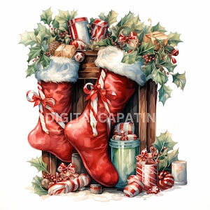 Christmas Decoration Clipart Bundle 12 High Quality JPGs Christmas Ornaments Clipart, Christmas Clipart, Christmas Junk Journal Kit