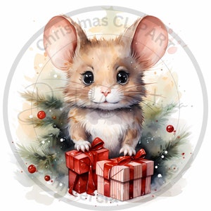 Clipart souris de Noël 17 fichiers JPG haute qualité, Clipart Noël, téléchargement numérique, licence commerciale, fabrication de cartes, créations numériques en papier