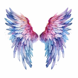 Angel Wings Clipart 14 High Quality Jpgs, Watercolor Clipart, Digital ...