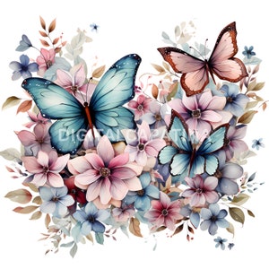 Butterfly Clipart 15 JPGs de alta qualidade, downloads digitais, licença comercial, criação de cartões, mídia mista, artesanato em papel digital, uso comercial