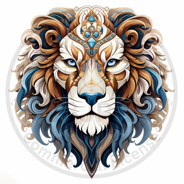 Lion King 13 JPG Clip Art Digital Download, Animal Clipart, Book Cover Design, Commercial License, Digital Prints, Junk Journal, Printable