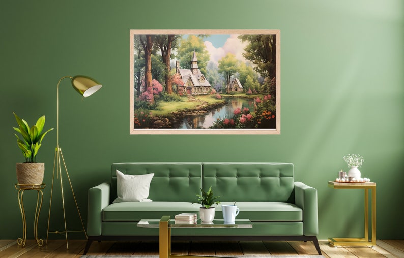 Cottage Wall Art, Cottage Core, Livingroom Decor, Landscape Wall Art