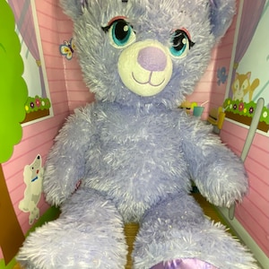 Build A Bear Workshop BAB Disney Frozen Anna Plush Bear Purple Sparkly Stuffed 16”