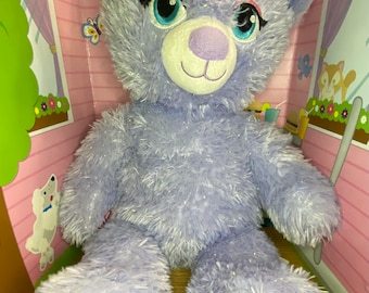 Build A Bear Workshop BAB Disney Frozen Anna Oso de peluche morado brillante de 16"