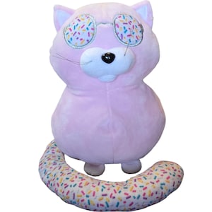 8 &quot;Ideal Toys Direkt Konfetti Schwanz & Augen Rosa Katze Stofftier Plüsch