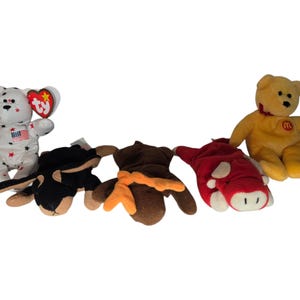 6 Teenie Beanies--- Lot of 5 McDonald&#39;s Teenie Beanies--- Glory the Bear With Tag Errors!! Stocking Stuffers