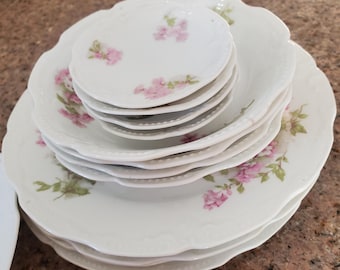Haviland Limoges 13 Plates, Porselain, Floral,Made In France,Discontinued piece