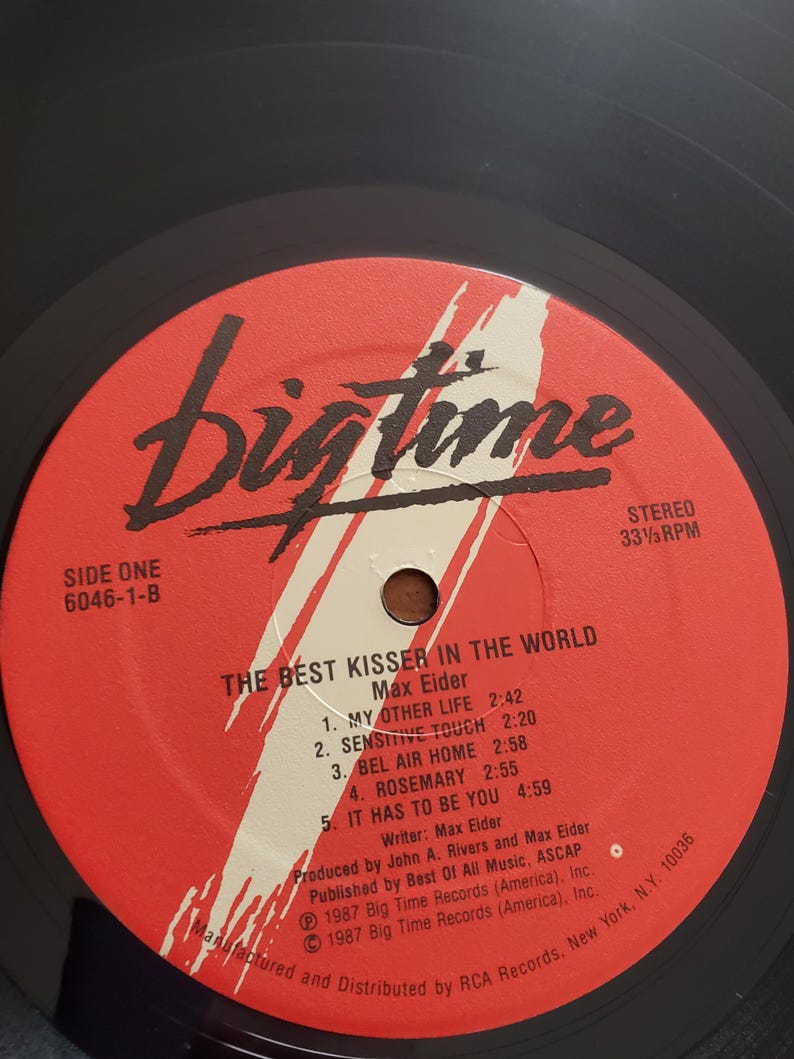 Max Eider Max Eider ,the Best Kisser in the World 1987, Vinyl Record - Etsy Canada